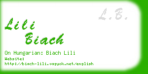 lili biach business card